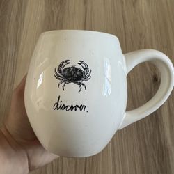 Rae Dunn Discover Mug Crab Beach Coastal Nautical 