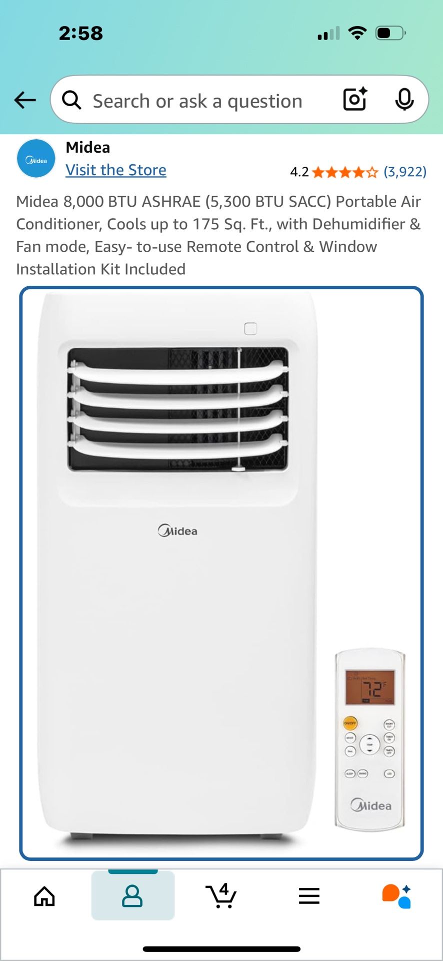 New, Never Used Midea 3-in-1 Portable Air Conditioner