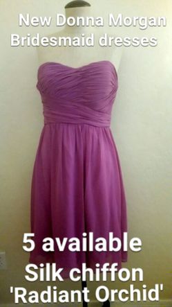 New Donna Morgan silk chiffon bridesmaid wedding dress - 5 available - radiant orchid new