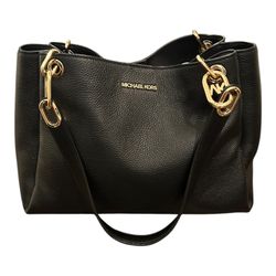 Kensington Large Pebbled Black Leather Tote Bag - New w/ tag