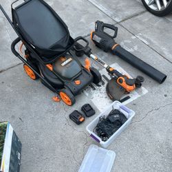 Works Complete Lawn Care And Garden Equipment All Electric Battery Operated