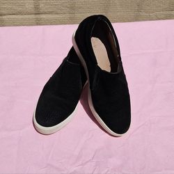 WOMEN'S BLACK SUEDE WEDGE SLIP ON SNEAKER by CASLON