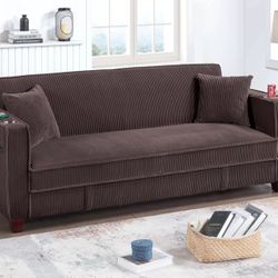 Brand New Brown Futon Sofa Storage Sleeper 