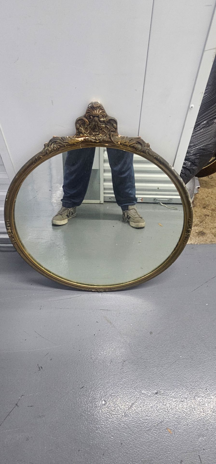 Vintage Round Wooden Frame Riccoco style mirror
