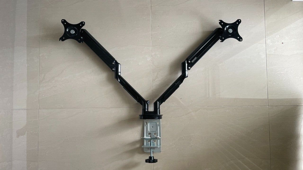 Staples Dual Monitor Arm up to 30" Monitors Black (51729) Mount for