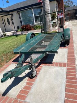Green Steel Flatbed Utility Trailer