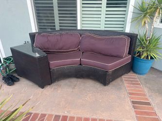 Outdoor wicker sofa