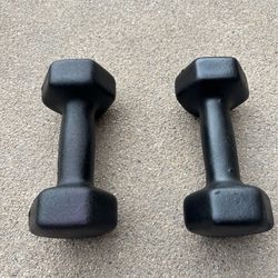 Two 3 pound weights rubberized