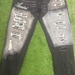Black Amiri Jeans With Distressed