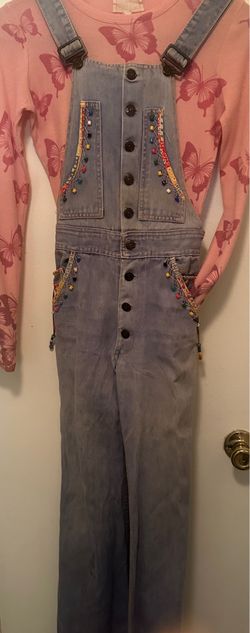 Vintage 1970’s Faded Glory Beaded Overalls