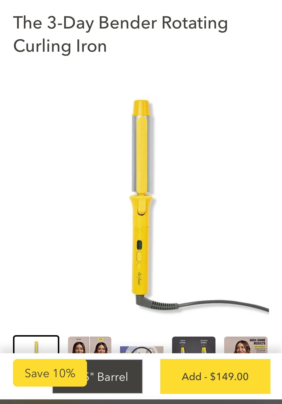 Drybars 3 Day Bender Rotating Curling Iron