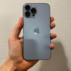 Apple iPhone 13 Pro Max Unlock No Sim Restrictions Takes Sim Cards Blue Color Mint Condition 