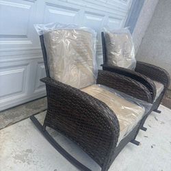 Patio chairs swivel rocking chairs outdoor patio rocking chair set two pieces brand new 🆕🚛🚎🆕