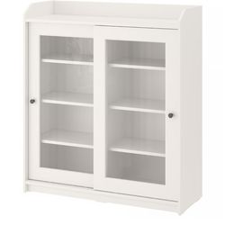 Ikea Glass-door cabinet, white, 41 3/8x45 5/8 "