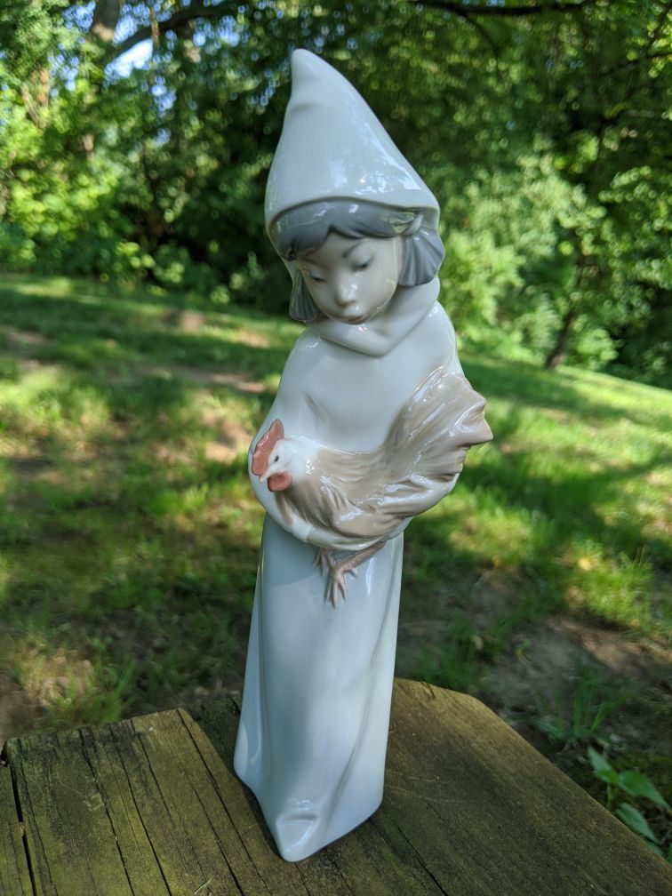 Lladro "Shepherdess with Rooster"