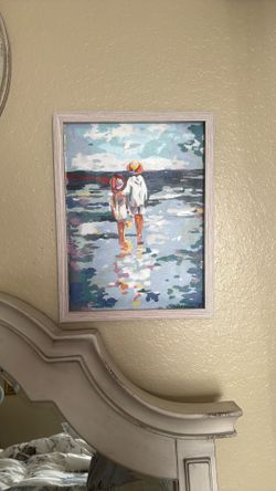 Original Painting Acrylic On Canvas, Framed. 12”x14”