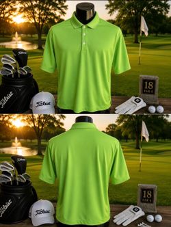 Nike golf bright  green golf shirt size L