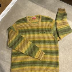 Supreme Ombre Stripe Green Sweater FW17 - Men's Large (L)