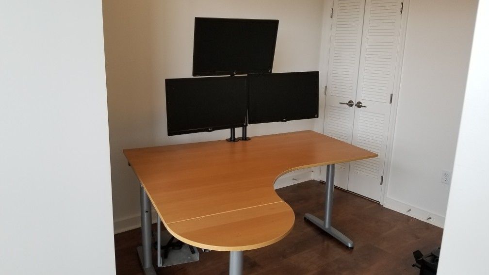 Ikea L-shaped desk.