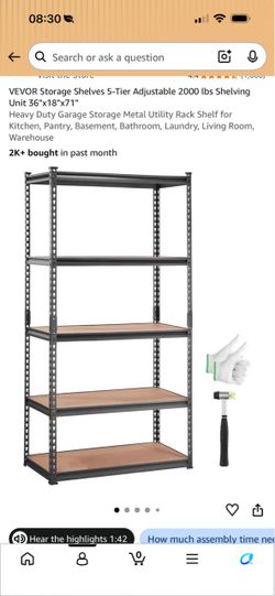 VEVOR Storage Shelf 5-Tier adjustable