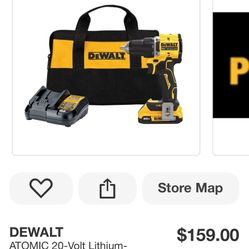 DEWALT ATOMIC 20-Volt Lithium-Ion Cordless Compact 1/2 in. Drill/Driver Kit with 2.0Ah Battery, Charger and Bag