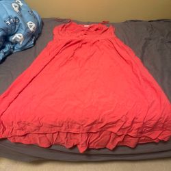 Red Spaghetti Strap Summer Dress