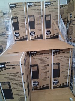 9000btu Haier portable ac.  Over 350 square footage.  Brand new