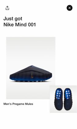 Nike Mind 001 Men's Pregame Mules Blackened Blue Size 9 DS ***NO TRADES***