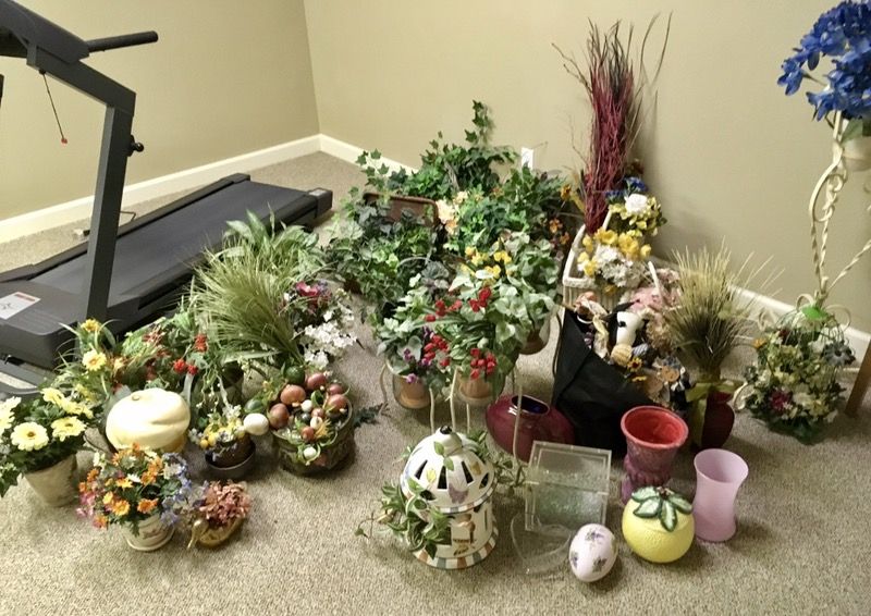Assortment of Nice Fake Flowers/Pots