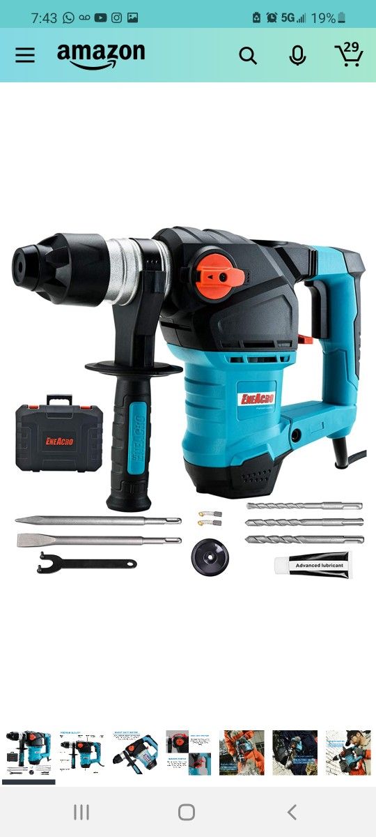 ENEACRO 1/4 Inch SDS Plus Amp Heavy Duty Rotary