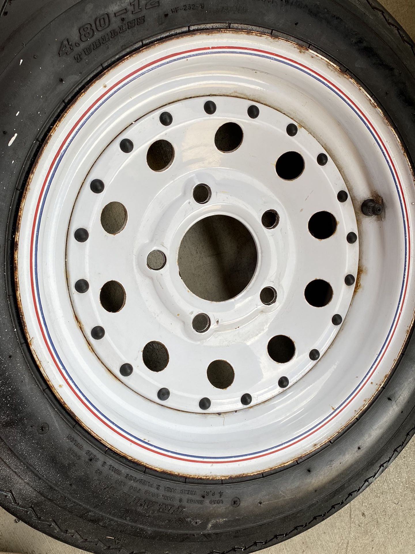 Trailer tire 4.80-12 With Duro Tire Tubeless