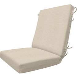 6 Outdoor Highback, 21" W x 42" L, Textured Solid Almond Outdoor Chair Cushions