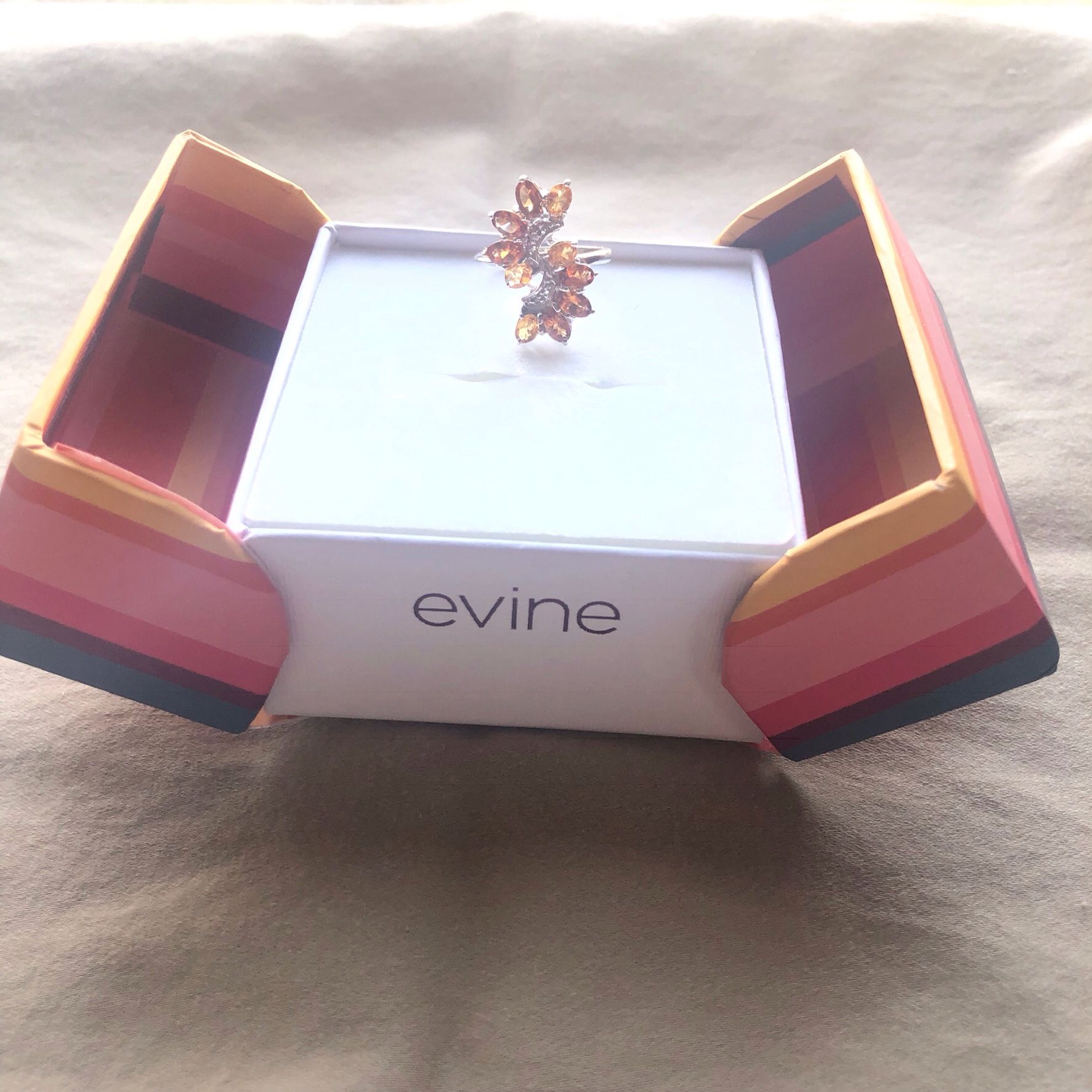 Marquis Hessonite Garnet Ring
