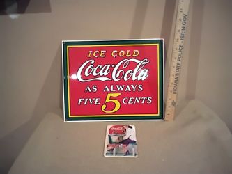 Coca Cola Metal Sign Porcelain Enamel Finish and Light Switch Cover