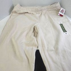 Reebok Delta Fleece Joggers Mens(UNISEX) XL beige Slim Fit Sweatpants NEW WT