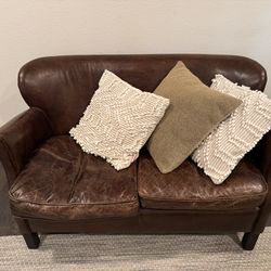 Restoration Hardware Leather Double Chair