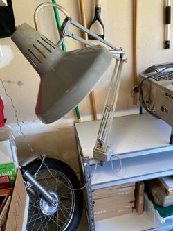 Vintage LUXO Articulating Task Lamp & Clamp Industrial Drafting Works well