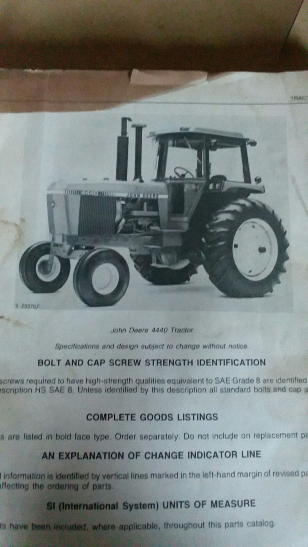 John deer Tractor manual
