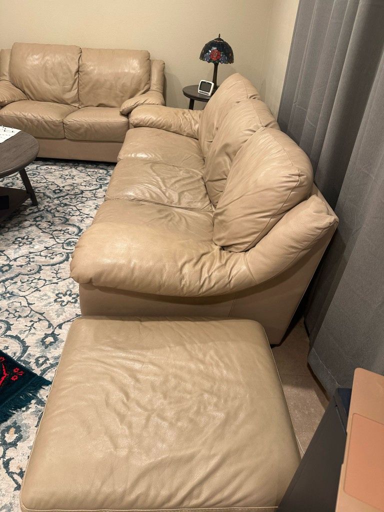 Leather Sofa Set 3 Piece