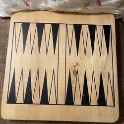 Two Sided Wood Game Board 11" Backgammon Solitaire Mancala 