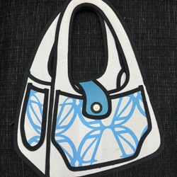 Jump From Paper 2D Hand Shoulder Bag Purse Blue Flowers : Afternoon Tea Party