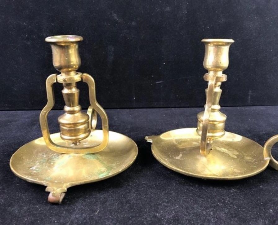Unique Pair Of Vintage Brass Candle Holder Or Wall Sconce