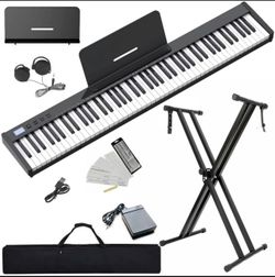 NikoMaku Piano Keyboard 88 Keys Semi-weighted Compact Portable Digital Piano Set
