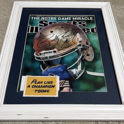Rudy Ruettiger Notre Dame Fighting Irish Autographed Framed Sports Illustrated Print