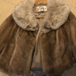 Mink Shawl With Fox Collar