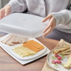 Tupperware CheeSmart Low Rectangular Container Cheese Tray Board Serveware