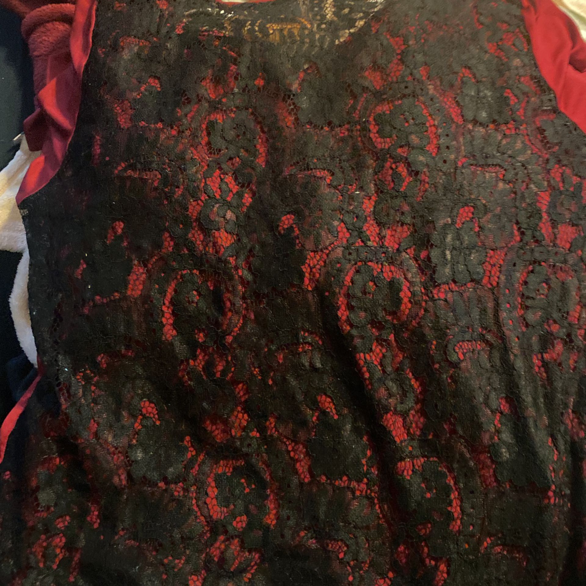 Red Summer Silk Shirt Set