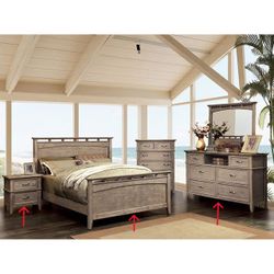 Loxley 4 Piece Queen Bedroom Set w/ Bonus Frame