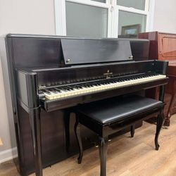 Steinway & Sons Black Upright Piano