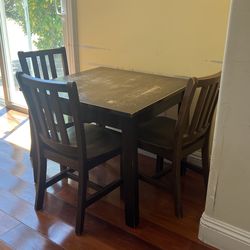 Wooden Table + 4 Chairs